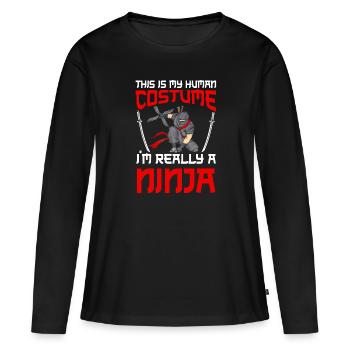Ninja Geschenk Karate Ninjutsu Judo Samurai Japan - Frauen Premium Bio Langarmshirt - Schwarz - Vorne - Julia (174cm)