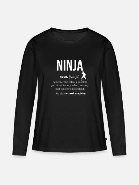 Ninja - Women's Premium Organic Long Sleeve Shirt - black