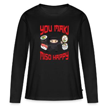 Ninja Geschenk Karate Ninjutsu Judo Samurai Japan - Frauen Premium Bio Langarmshirt - Schwarz - Vorne - Julia (174cm)