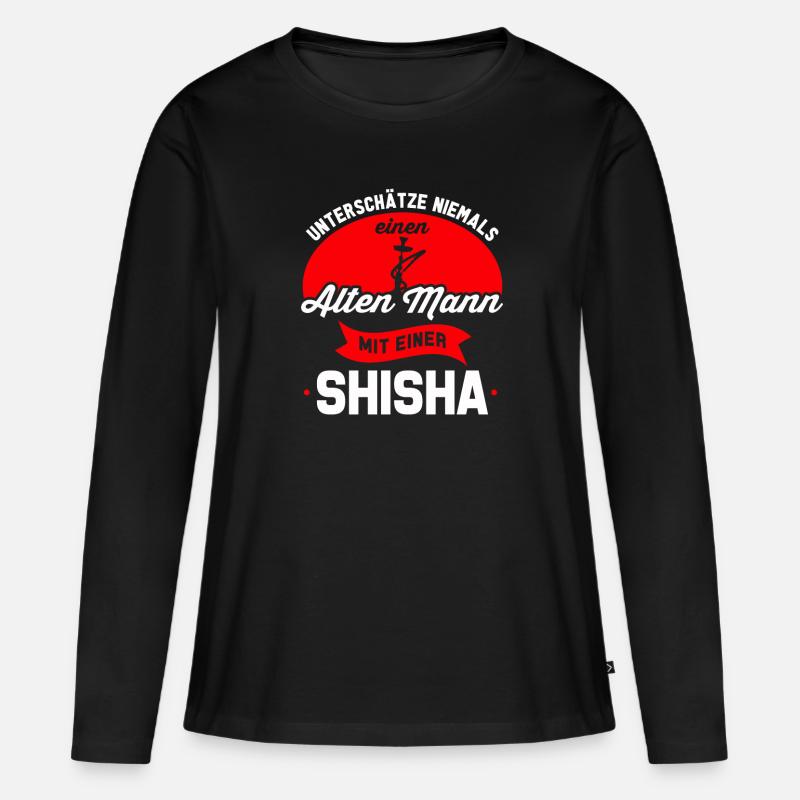 Shisha - Frauen Premium Bio Langarmshirt - Schwarz