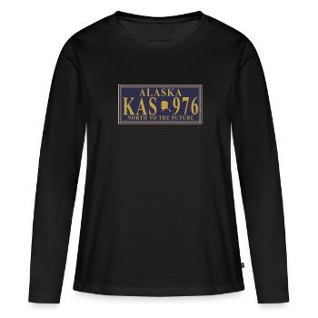Alaska - T-shirt manches longues Premium bio Femme - noir - Devant - Julia (174cm)