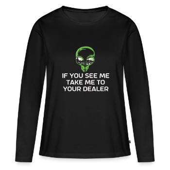 Étranger - T-shirt manches longues Premium bio Femme - noir - Devant - Julia (174cm)