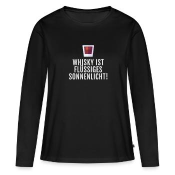 Whisky ist flüssiges Sonnenlicht - Frauen Premium Bio Langarmshirt - Schwarz - Vorne - Julia (174cm)