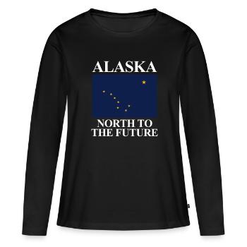 Alaska - T-shirt manches longues Premium bio Femme - noir - Devant - Julia (174cm)