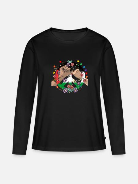 Palestine Tshirt Men Children Women Palestine - Women's Premium Organic Long Sleeve Shirt - black