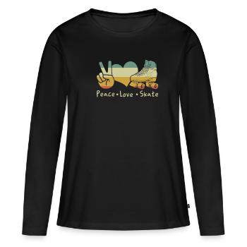 Inline Skater - Frauen Premium Bio Langarmshirt - Schwarz - Vorne - Julia (174cm)