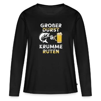 Angeln - Frauen Premium Bio Langarmshirt - Schwarz - Vorne - Julia (174cm)