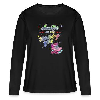 Inline Skater - Frauen Premium Bio Langarmshirt - Schwarz - Vorne - Julia (174cm)
