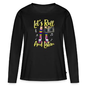 Inline Skater - Frauen Premium Bio Langarmshirt - Schwarz - Vorne - Julia (174cm)