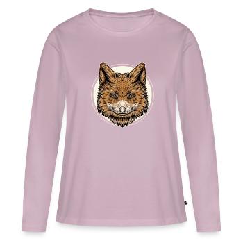Fuchs intelligent Waldtier Fox Rotfuchs Schlau - Frauen Premium Bio Langarmshirt - Altrosa - Vorne - Julia (174cm)
