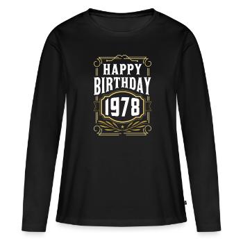 1978 Cadeau d’anniversaire Bursdag vintage - T-shirt manches longues Premium bio Femme - noir - Devant - Julia (174cm)