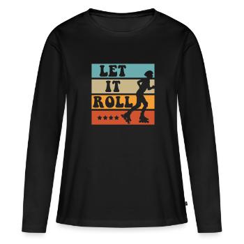 Inline Skater - Frauen Premium Bio Langarmshirt - Schwarz - Vorne - Julia (174cm)