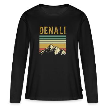 Alaska - T-shirt manches longues Premium bio Femme - noir - Devant - Julia (174cm)