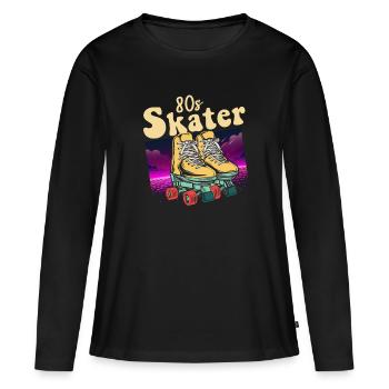 Inline Skater - Frauen Premium Bio Langarmshirt - Schwarz - Vorne - Julia (174cm)