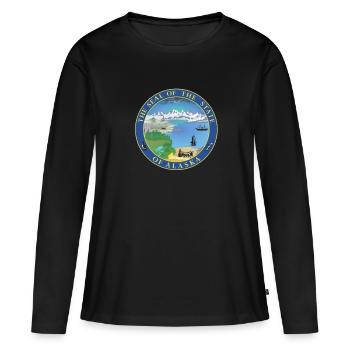 Alaska - T-shirt manches longues Premium bio Femme - noir - Devant - Julia (174cm)