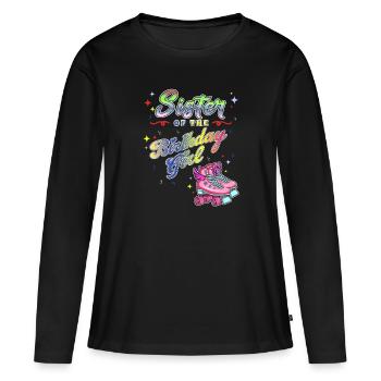 Inline Skater - Frauen Premium Bio Langarmshirt - Schwarz - Vorne - Julia (174cm)