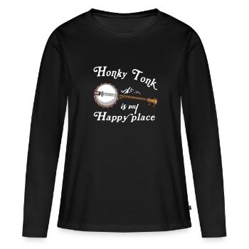 Chemises Banjo Pour Hommes Bluegrass Appalachia Folk - T-shirt manches longues Premium bio Femme - noir - Devant - Julia (174cm)