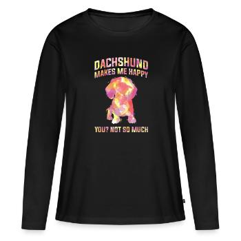 Dachshund Geschenk Dixie Wiener Doxie Dackel - Frauen Premium Bio Langarmshirt - Schwarz - Vorne - Julia (174cm)