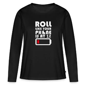 Inline Skater - Frauen Premium Bio Langarmshirt - Schwarz - Vorne - Julia (174cm)