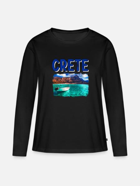 Kreta Urlaub Geschenk - Frauen Premium Bio Langarmshirt - Schwarz