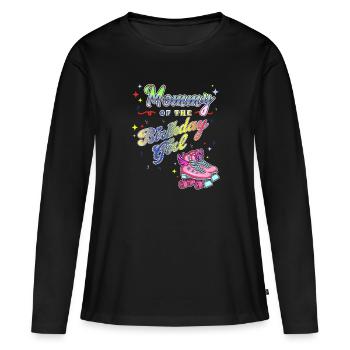 Inline Skater - Frauen Premium Bio Langarmshirt - Schwarz - Vorne - Julia (174cm)
