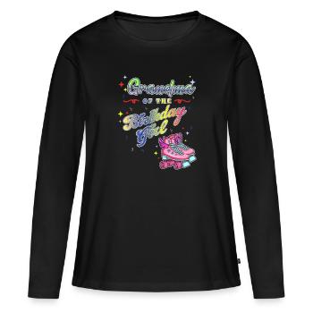 Inline Skater - Frauen Premium Bio Langarmshirt - Schwarz - Vorne - Julia (174cm)
