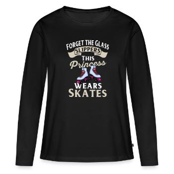 Inline Skater - Frauen Premium Bio Langarmshirt - Schwarz - Vorne - Julia (174cm)
