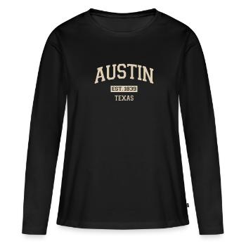 Texas - T-shirt manches longues Premium bio Femme - noir - Devant - Julia (174cm)