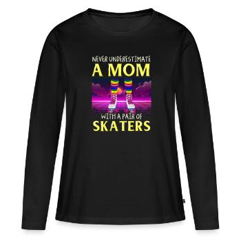 Inline Skater - Frauen Premium Bio Langarmshirt - Schwarz - Vorne - Julia (174cm)