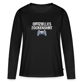 Zocken - Frauen Premium Bio Langarmshirt - Schwarz - Vorne - Julia (174cm)