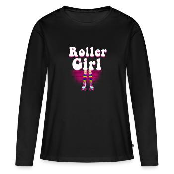 Inline Skater - Frauen Premium Bio Langarmshirt - Schwarz - Vorne - Julia (174cm)