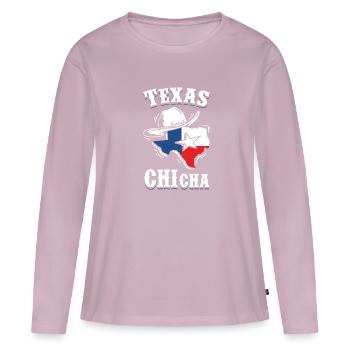 Texas - T-shirt manches longues Premium bio Femme - rose poudré - Devant - Julia (174cm)