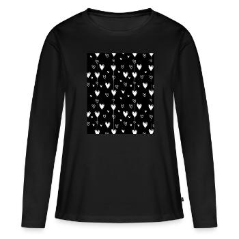 Cœur dépressif mélancolique, amour noir - T-shirt manches longues Premium bio Femme - noir - Devant - Julia (174cm)