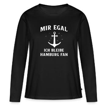 Hamburg Hansestadt Norddeutsch Plattdeutsch - Frauen Premium Bio Langarmshirt - Schwarz - Vorne - Julia (174cm)