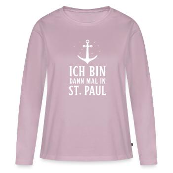 Hamburg Tshirt Geschenk Moin Hamburch Fußball - Frauen Premium Bio Langarmshirt - Altrosa - Vorne - Julia (174cm)