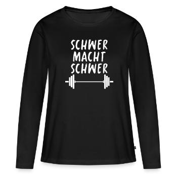 T-shirt de gymnastique drôle de remise en forme Gym d’entraînement - T-shirt manches longues Premium bio Femme - noir - Devant - Julia (174cm)