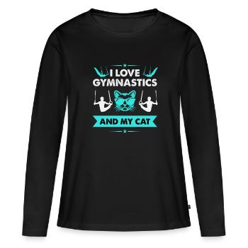 Gymnastique Anneau - T-shirt manches longues Premium bio Femme - noir - Devant - Julia (174cm)