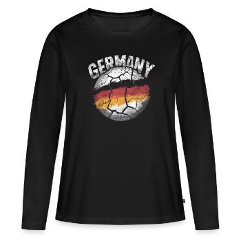 Deutschland Deutscher Deutsch GER Almanya Alemania - Frauen Premium Bio Langarmshirt - Schwarz - Vorne - Julia (174cm)