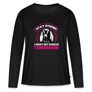 Murmures de chèvre nubienne - T-shirt manches longues Premium bio Femme - noir - Devant - Julia (174cm)