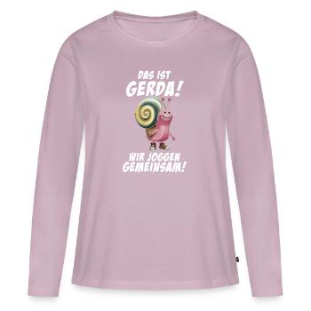 Funny Tshirt Humor Lazy Fun Sport Running Work - Women's Premium Organic Long Sleeve Shirt - dusky pink - Front - Julia (174cm)
