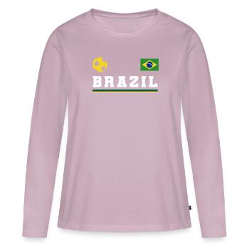 Brasilien Brazil shirt Brasilianer Rio de Janeirao - Frauen Premium Bio Langarmshirt - Altrosa - Vorne - Julia (174cm)