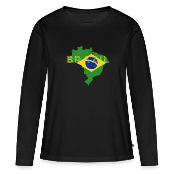 Brazil Brazil shirt Brazilian Rio de Janeirao - Women's Premium Organic Long Sleeve Shirt - black - Front - Julia (174cm)