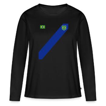 Brazil Brazil shirt Brazilian Rio de Janeirao - Women's Premium Organic Long Sleeve Shirt - black - Front - Julia (174cm)