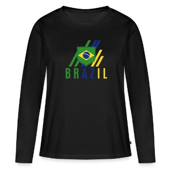 Brazil Brazil shirt Brazilian Rio de Janeirao - Women's Premium Organic Long Sleeve Shirt - black - Front - Julia (174cm)