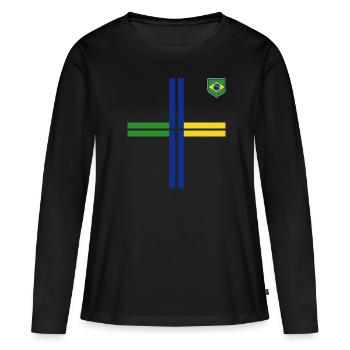 Brazil Brazil shirt Brazilian Rio de Janeirao - Women's Premium Organic Long Sleeve Shirt - black - Front - Julia (174cm)