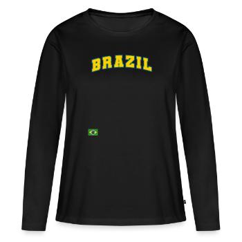Brazil Brazil shirt Brazilian Rio de Janeirao - Women's Premium Organic Long Sleeve Shirt - black - Front - Julia (174cm)