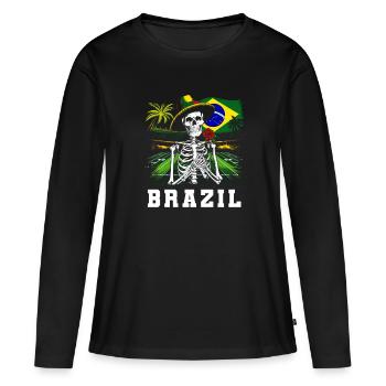 Brazil Brazil shirt Brazilian Rio de Janeirao - Women's Premium Organic Long Sleeve Shirt - black - Front - Julia (174cm)