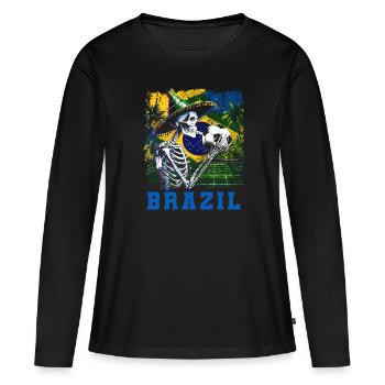 Brazil Brazil shirt Brazilian Rio de Janeirao - Women's Premium Organic Long Sleeve Shirt - black - Front - Julia (174cm)