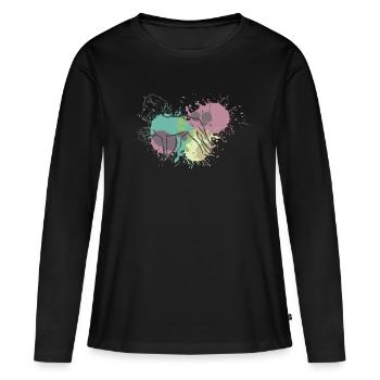 Pastell Tölter - Frauen Premium Bio Langarmshirt - Schwarz - Vorne - Julia (174cm)