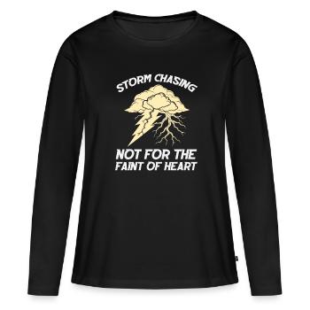 Chasse aux tempêtes - pas pour les âmes sensibles - T-shirt manches longues Premium bio Femme - noir - Devant - Julia (174cm)